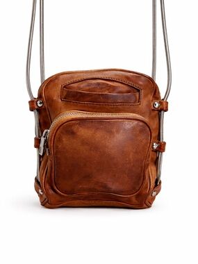 RARE Alexander Wang Tan Lambskin Mini Brenda Camera Bag Snake Chain